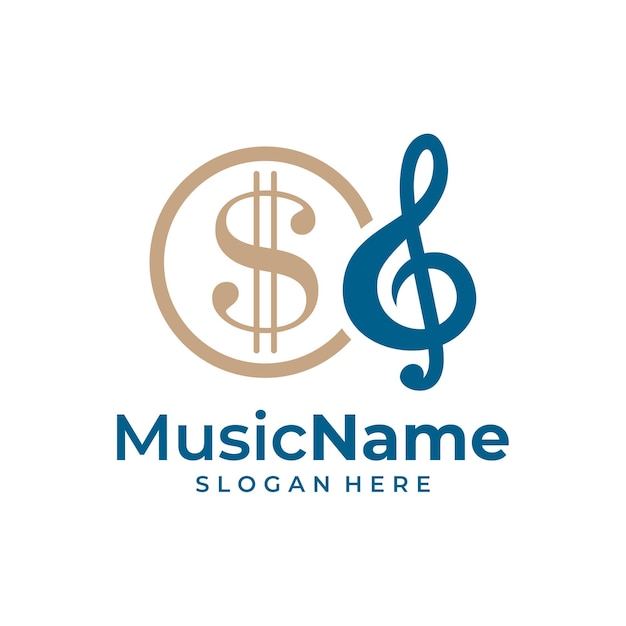 Money Music Logo Vector Music Money logo design template