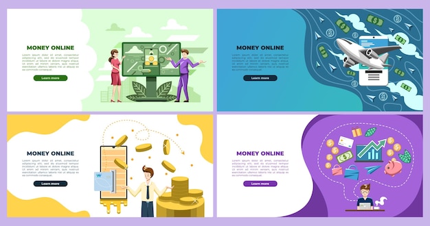 Money online vector set collection graphic design