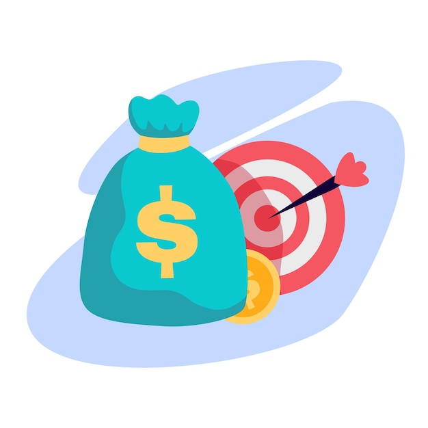 Money and target icon Business idea concept