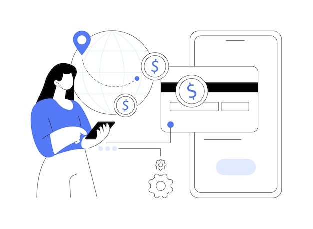 Money transfer abstract concept vector illustration