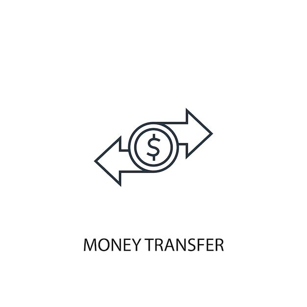 Money transfer concept line icon. Simple element illustration. money transfer concept outline symbol design. Can be used for web and mobile UI/UX