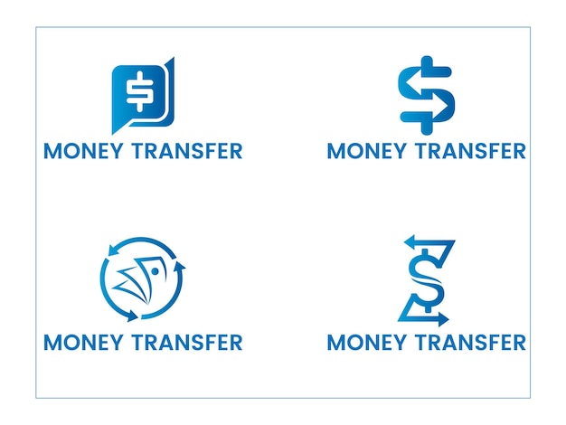 Money transfer and modern logo design templates