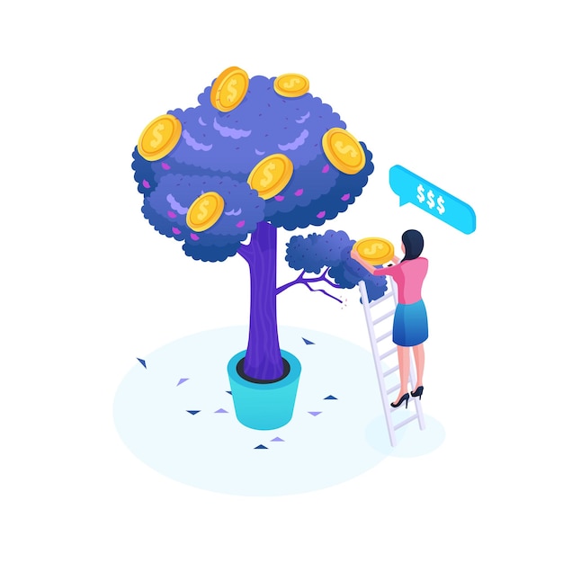 Money tree isometric