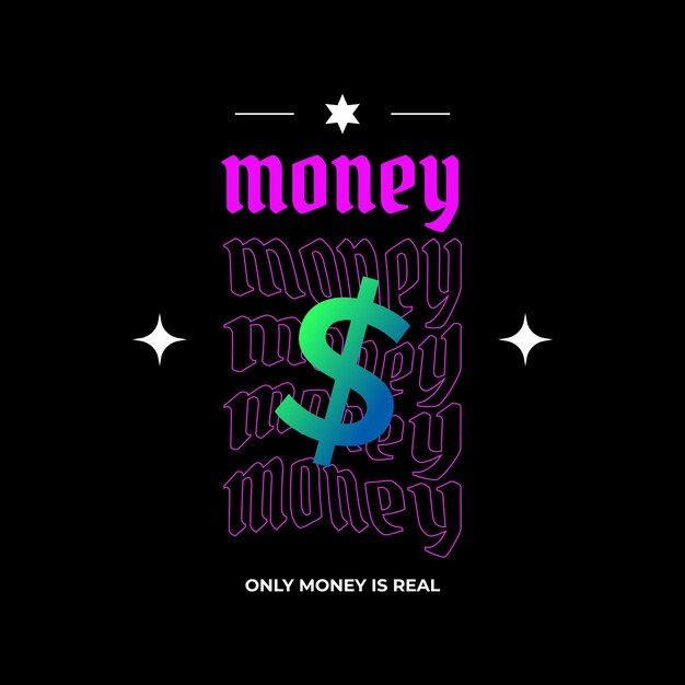 Vector money tshirt design dollar sign typography