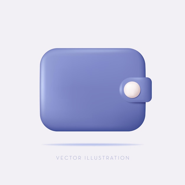 Money wallet Vector illustration in cartoon minimal 3D style