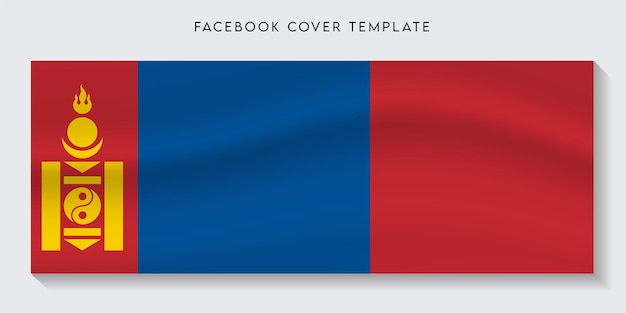 Mongolia country flag facebook cover background