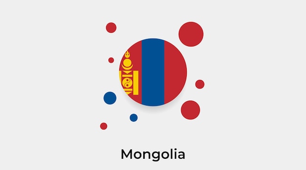 Mongolia flag bubble circle round shape icon vector illustration