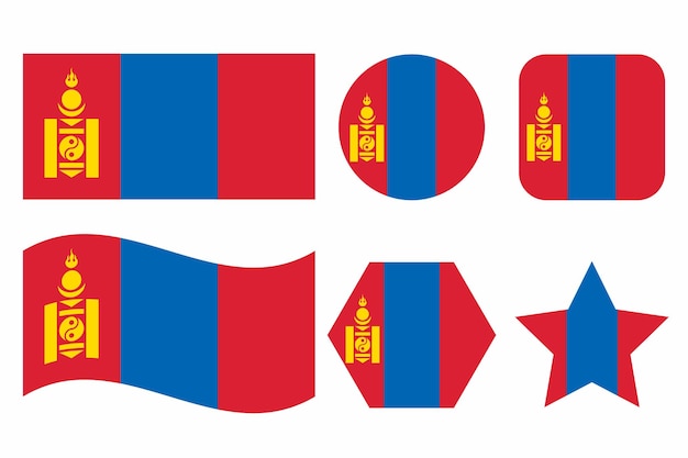 Mongolia flag simple illustration for independence day or election. Simple icon for web