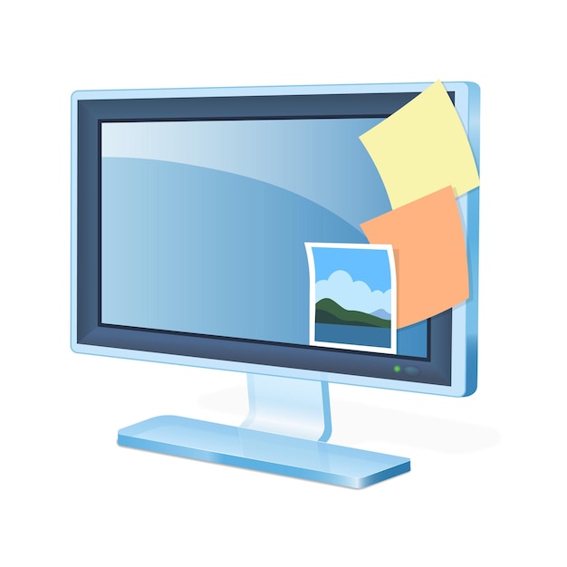 Monitor or display icon for personal computer or system unit