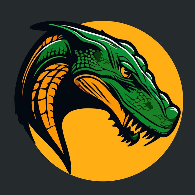 Monitor lizard face mascot esport logo vector illustration with isolated background