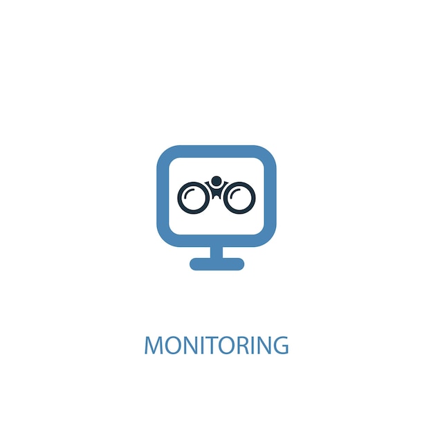 Monitoring concept 2 colored icon. Simple blue element illustration. monitoring concept symbol design. Can be used for web and mobile UI/UX