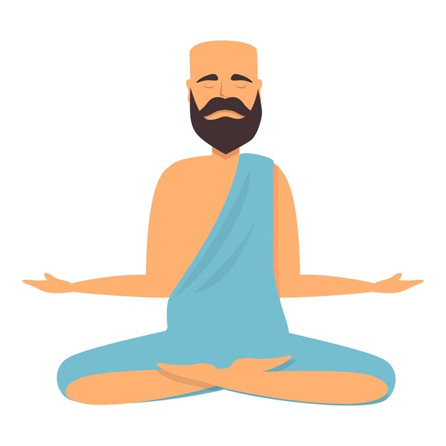 Vector monk icon cartoon vector indian man saint guy