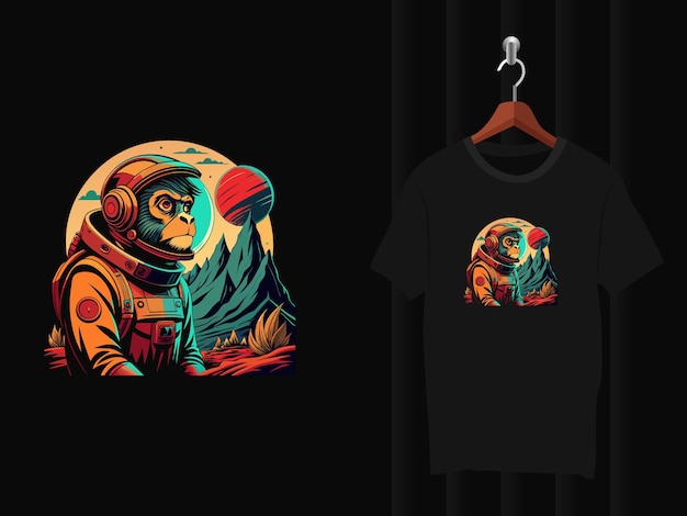 Monkey Astronaut t shirt design artwork