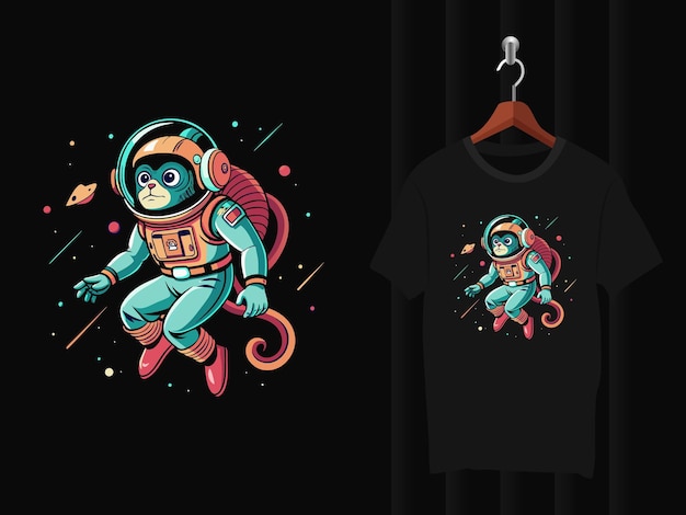 Monkey Astronaut t shirt design artwork