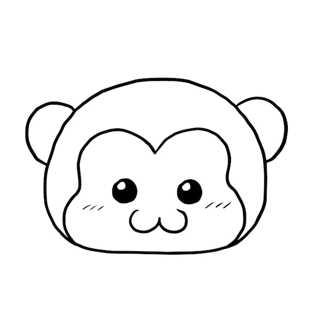 monkey cartoon animal cute kawaii doodle coloring page drawing