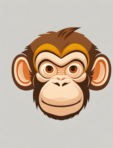 Monkey Cartoon Face Vector Design