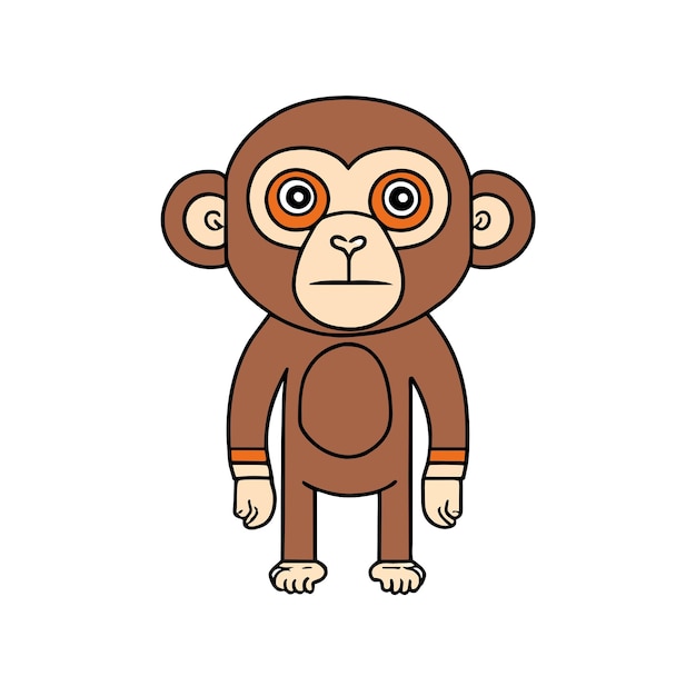 Monkey cartoon icon Animal cute and creature theme Isolated design Vector illustration