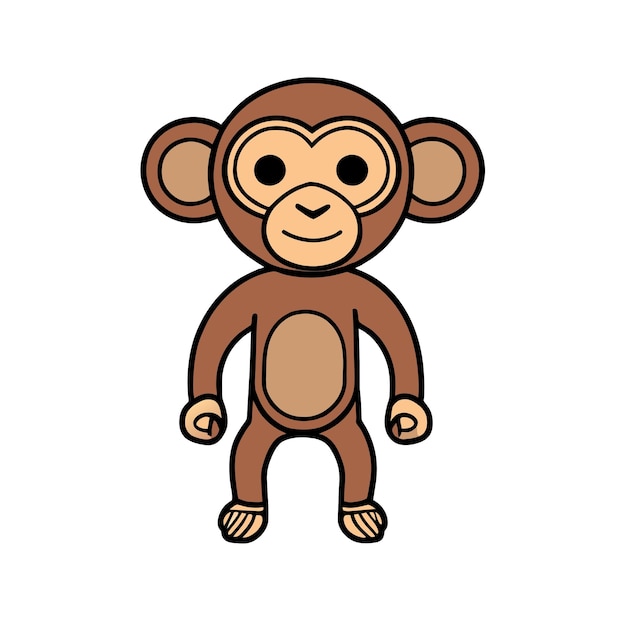 Monkey cartoon icon Animal cute and creature theme Isolated design Vector illustration