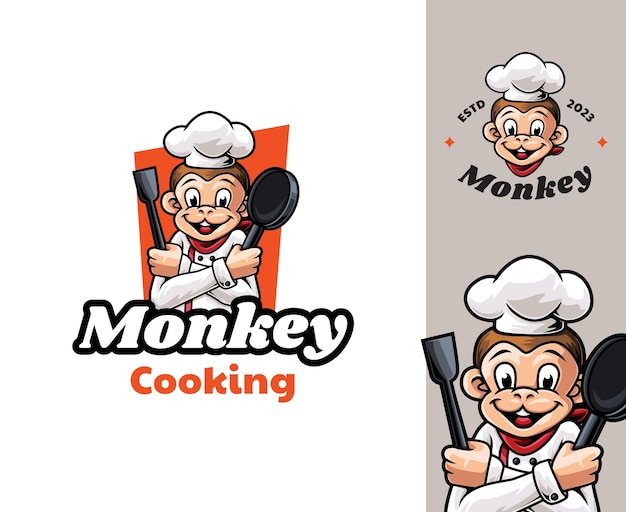 Monkey Chef Mascot Logo Design