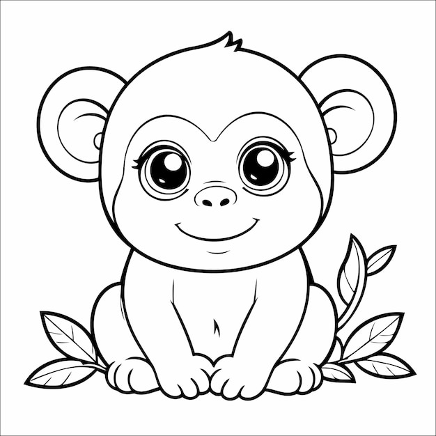 Monkey Coloring Book Drawing For Kids