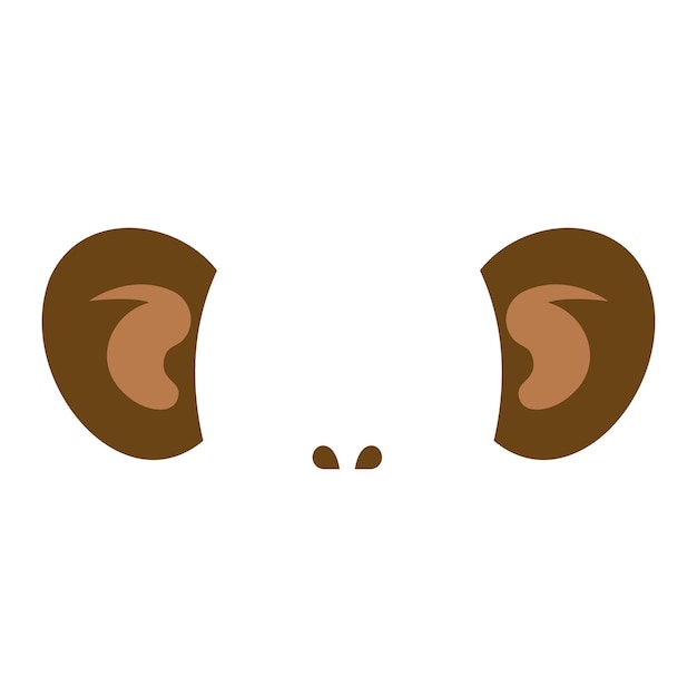 Monkey ear face on a white background Vector illustration