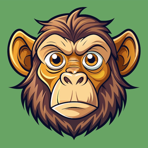 Monkey face Cartoon Vector Icon Illustration Animal Nature Icon Concept Isolated