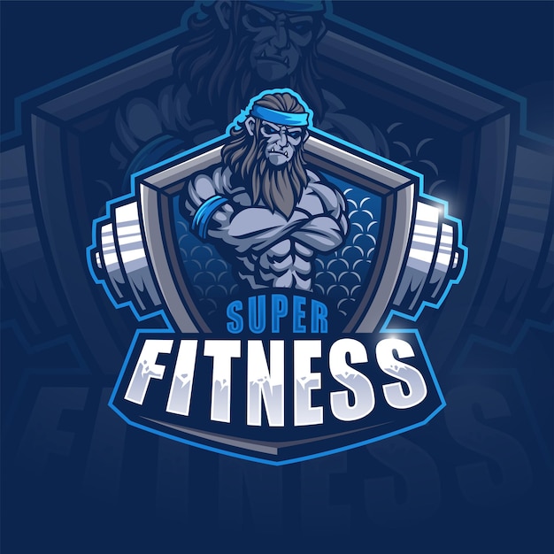 Monkey fitness mascot logo design for esport