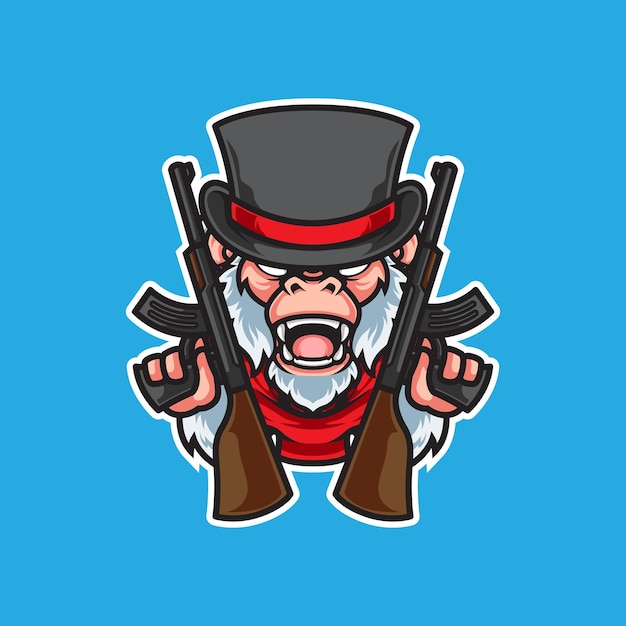 MONKEY GANGSTER SPORT MASCOT LOGO