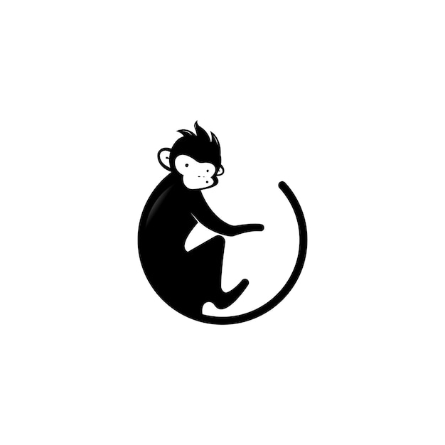 Monkey geek monkey vector logo design