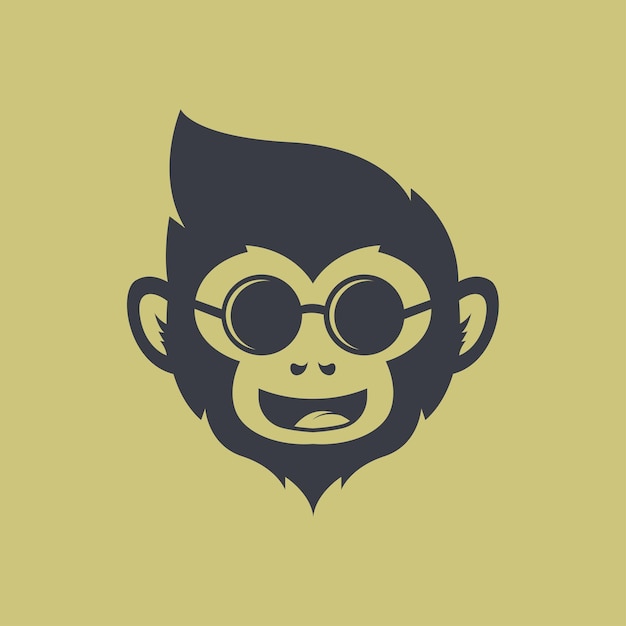 Monkey Head Logo Design Concept Vector Primate Head Logo Design