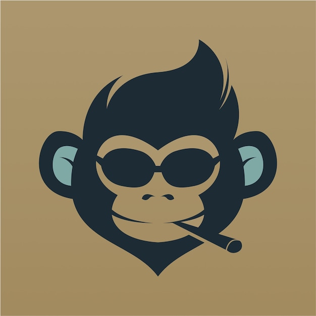 Monkey head logo design vector