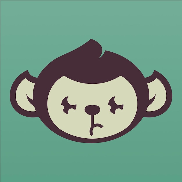 Monkey head logo design vector