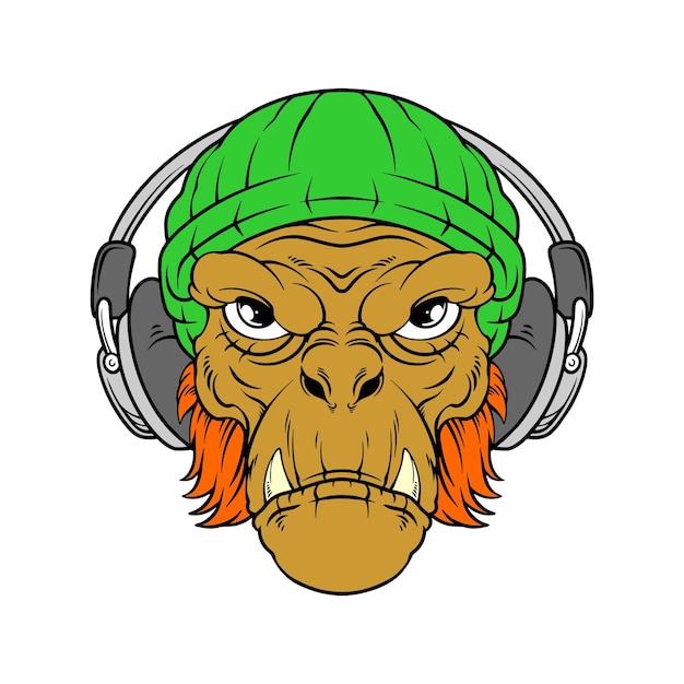 monkey head logo who likes music