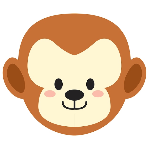 Monkey Head Sticker Vector Design