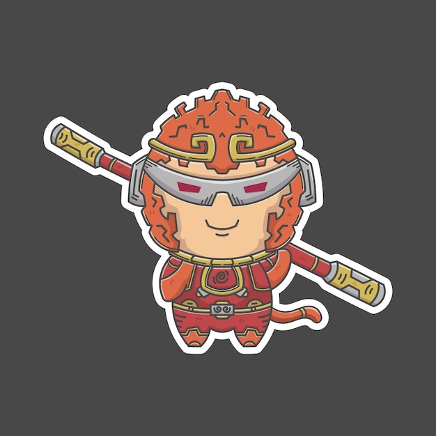 Monkey king cyborg logo sticker