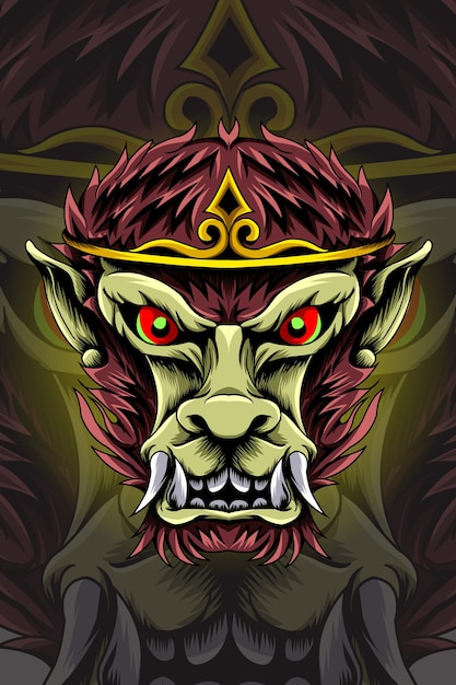 Monkey king vector illustration