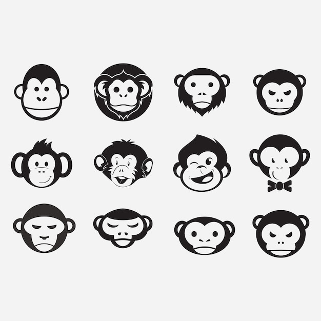 Monkey logo and symbol vector