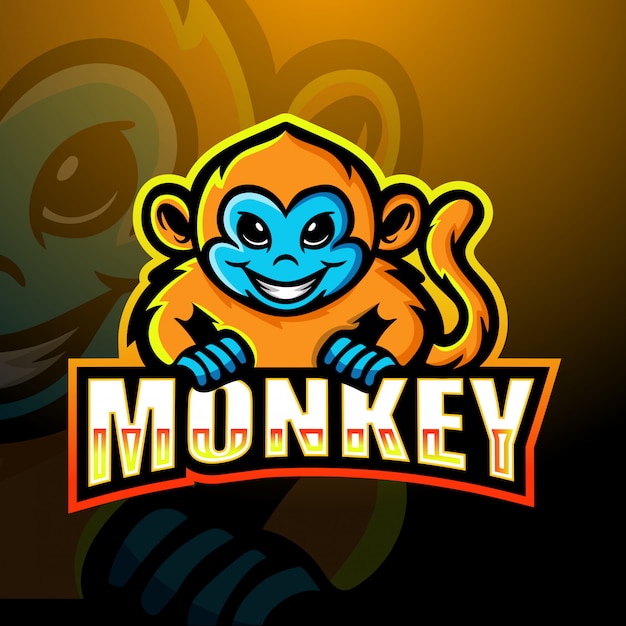 Monkey mascot esport logo design