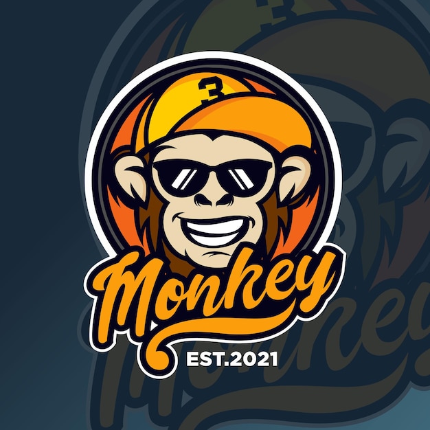 Monkey mascot logo design template