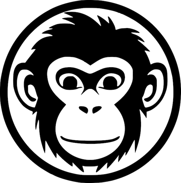 Monkey Minimalist and Flat Logo Vector illustration