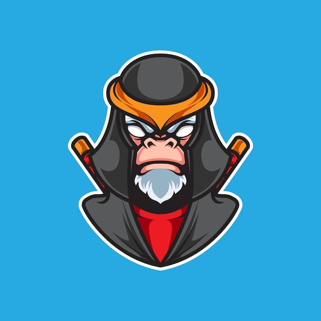 MONKEY NINJA SPORT MASCOT LOGO