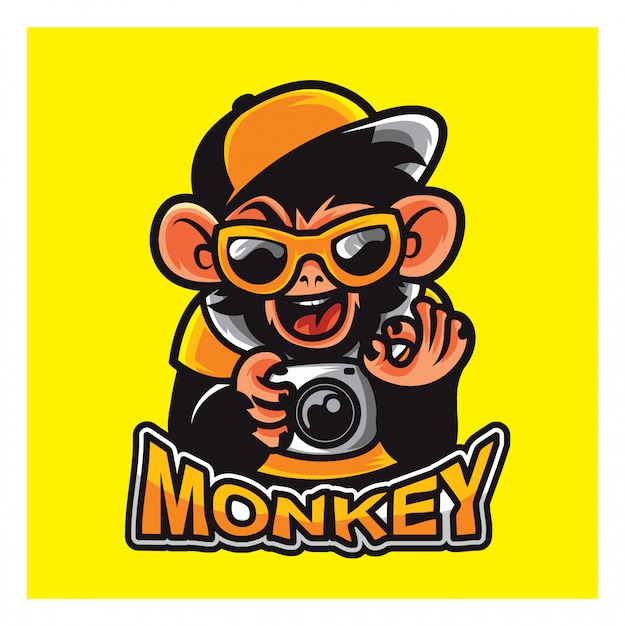 Monkey photograp logo character