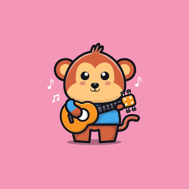 monkey play guitar