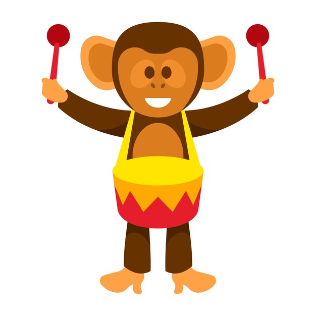 Monkey playing drum