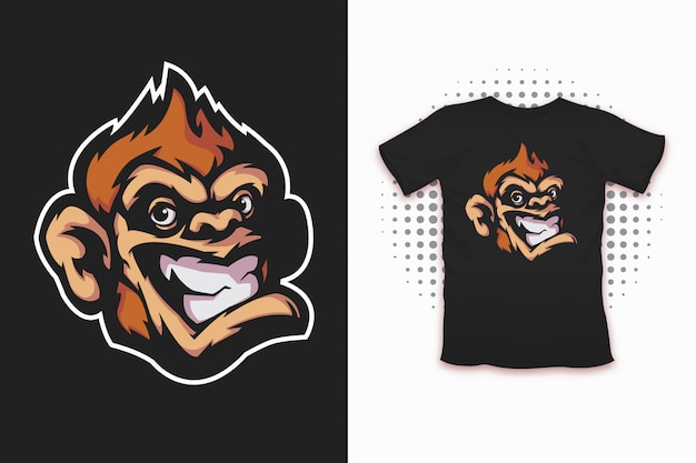 Monkey print for t-shirt design