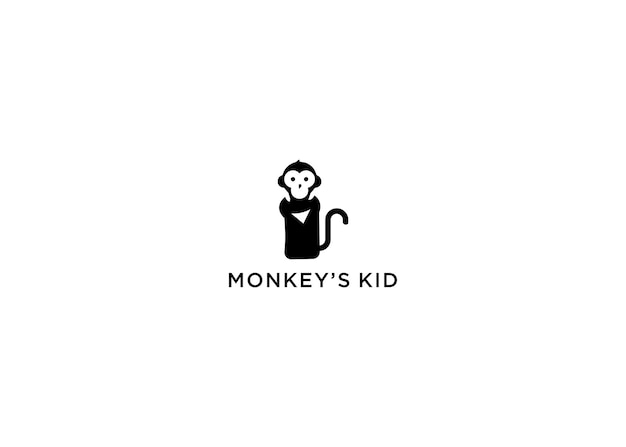 monkey's kid logo design vector illustration