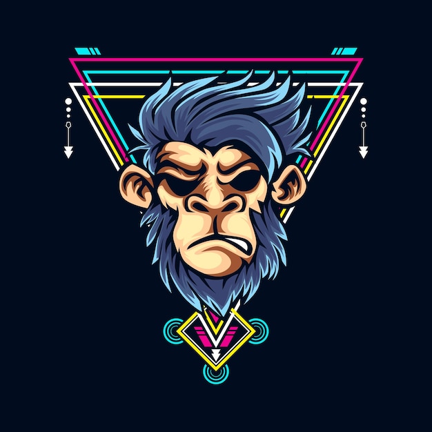 Monkey Sacred Geometry Illustration