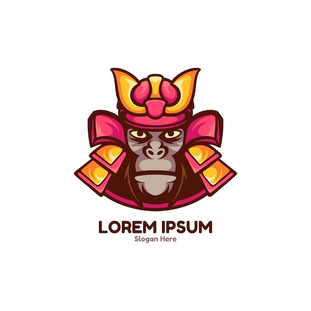 Monkey Samurai Character Logo