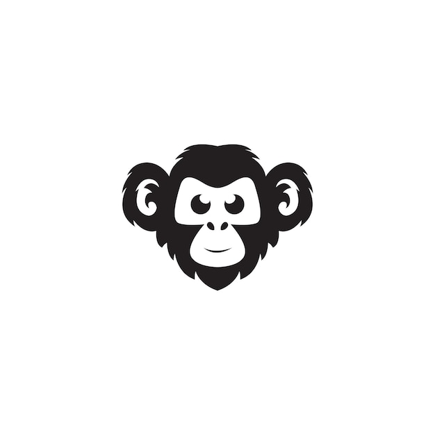 Monkey silhouette logo design template