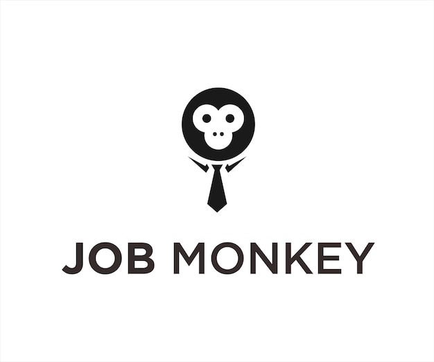 monkey tie logo design vector illustration